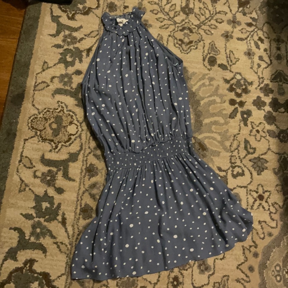 Blue polka dot dress